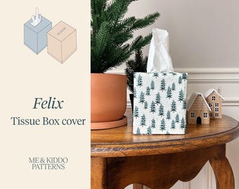 Felix Tissue Box Cover, PDF Sewing pattern
