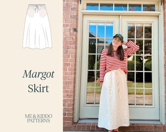 Margot Skirt Sewing Pattern, Size Inclusive (PDF Download)