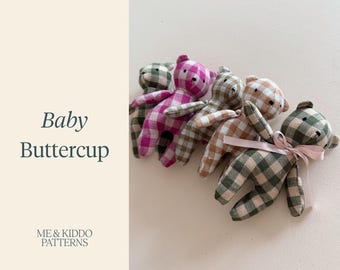 Baby Buttercup Bear PDF Sewing Pattern: Mini Plush Teddy Bear DIY (Digital Download)