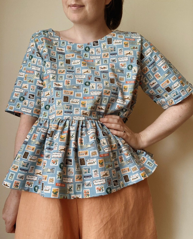 JASMIN BlouseDress, PDF sewing pattern, Smock dress, Gathered blouse, gathered dress image 8