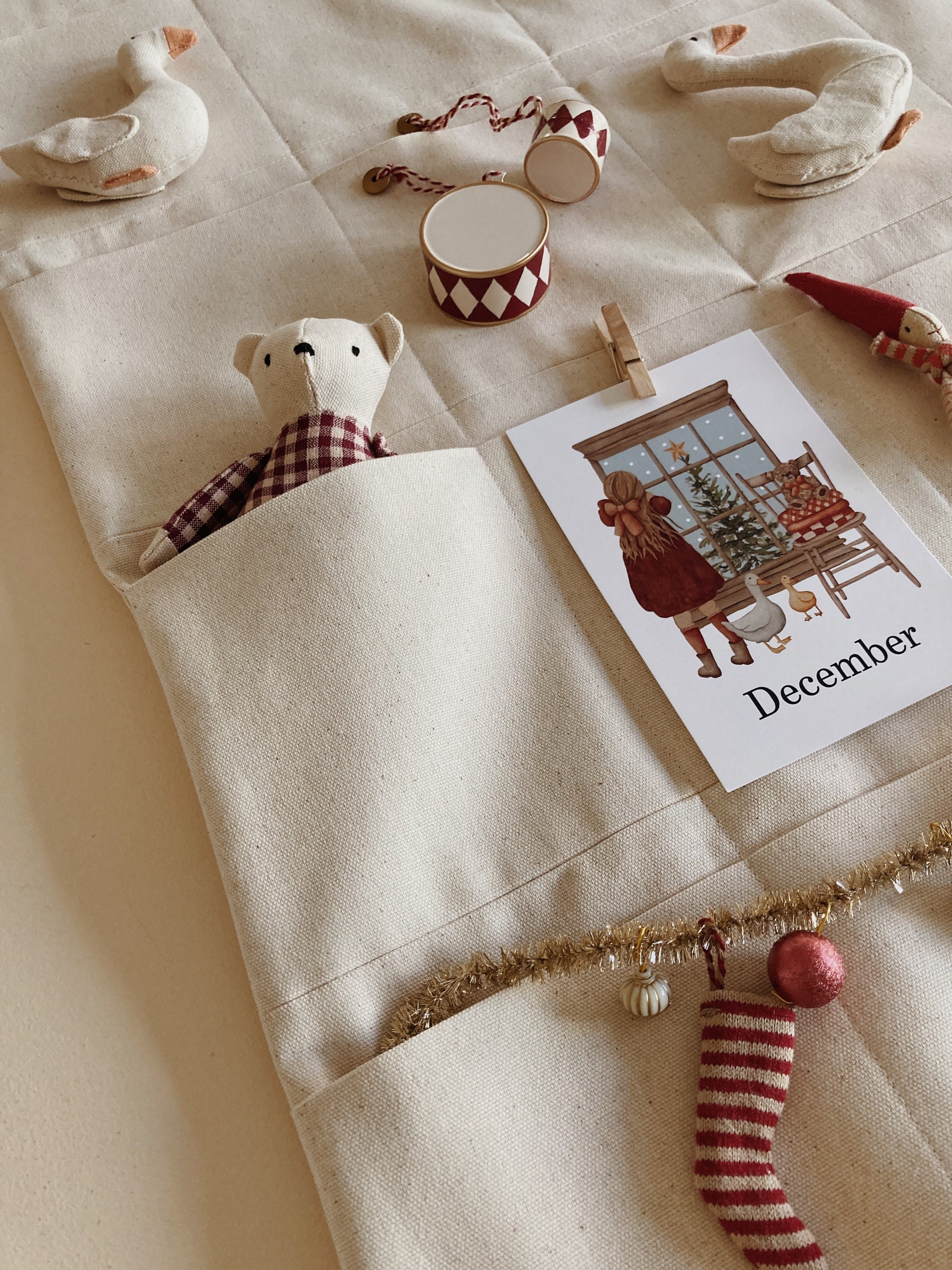 DIY Wall Organizer Sewing Pattern – PDF Advent Calendar With 24 Pockets ...