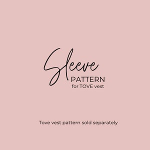 Sleeve pattern for Tove vest, PDF sewing pattern