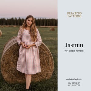 Patron de couture de robe Jasmin, patron PDF adapté aux débutants