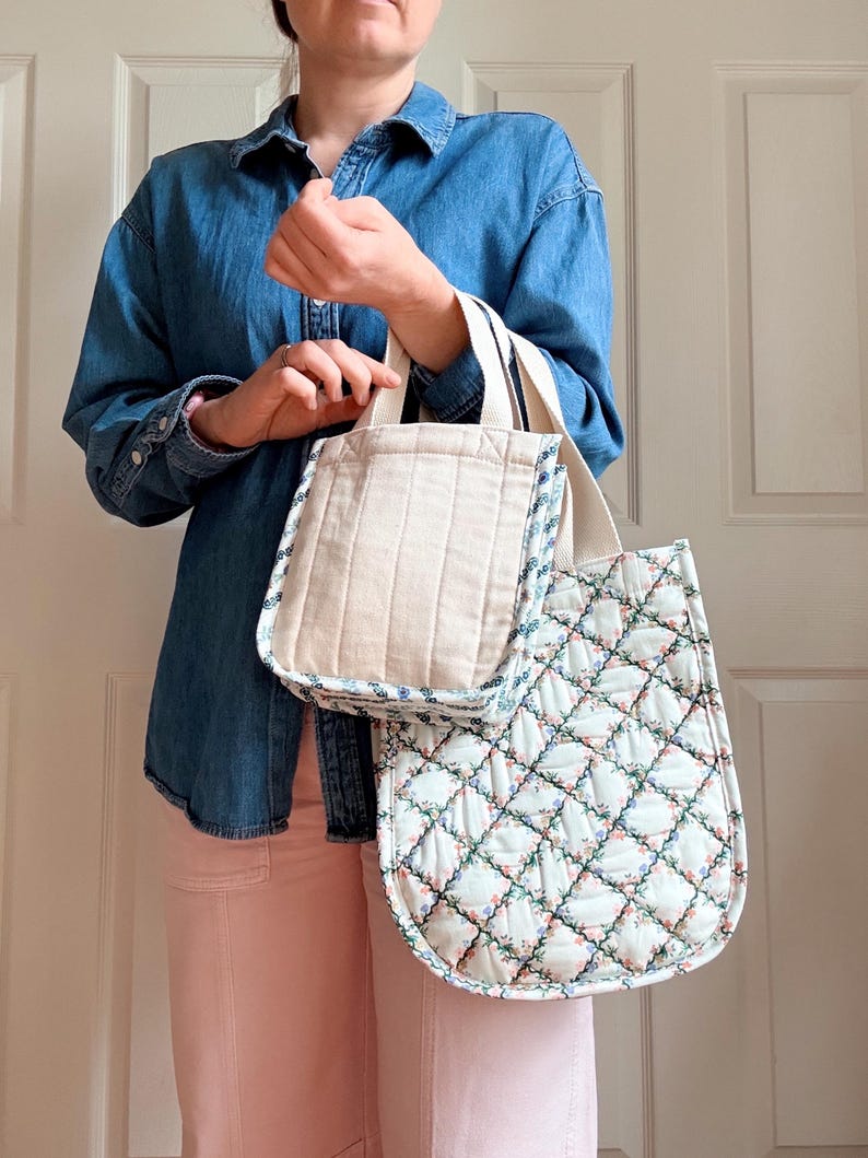 Studio Tote Quilted Bag PDF Sewing Pattern (beginner Friendly), Two ...
