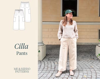 Cilla Pants, PDF sewing pattern, Adventurous Beginner
