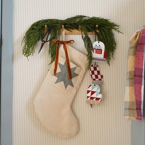 NICHOLAS Christmas stocking PDF sewing pattern, Patchwork star stocking sewing pattern