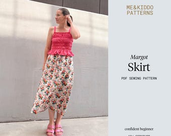 Margot Skirt Sewing Pattern, Size Inclusive (PDF Download)