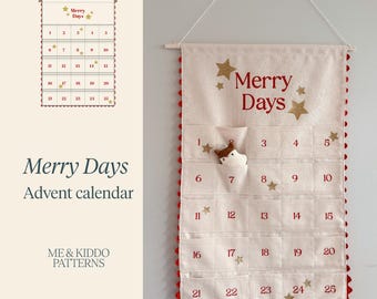 Merry Days - DIY Advent Calendar Sewing Pattern – Christmas Countdown with Pockets (PDF Pattern)