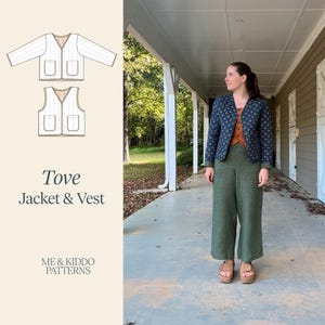 Quilted TOVE Jacket and vest PDF Sewing Pattern: Slim Fit Jacket