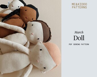 March Doll Sewing Pattern: Linen Fabric Toy (PDF Pattern)