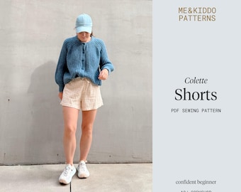 Colette Shorts PDF Sewing Pattern: Beginner Women's Lounge Shorts with Pockets (Size Inclusive)