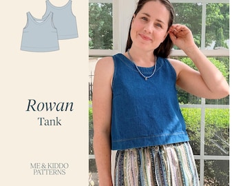 Rowan tank, PDF sewing pattern, Confident beginner