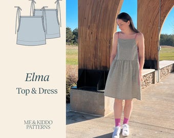 Elma Dress & Top PDF Sewing Pattern: Women's Loose Fit (XS-4XL) Digital Download