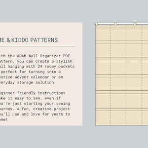 DIY Wall Organizer Sewing Pattern – PDF Advent Calendar With 24 Pockets ...