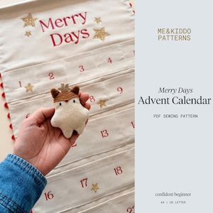 Merry Days – wzór na kalendarz adwentowy DIY – odliczanie do Bożego Narodzenia z kieszeniami (wzór PDF)