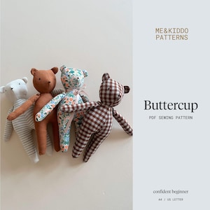 Buttercup Bear – PDF Soft Toy Sewing Pattern