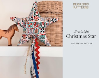Everbright star, Christmas tree star DIY, PDF Sewing pattern
