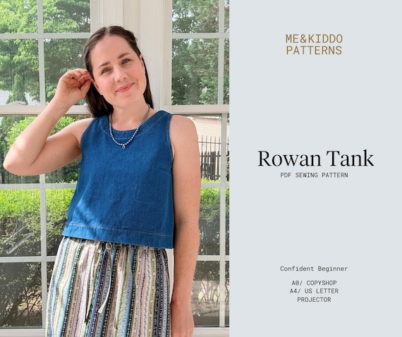 Rowan tank, PDF sewing pattern, Confident beginner