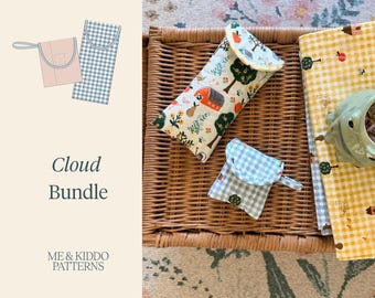 Cloud Bundle PDF Sewing Pattern | AirPods Case & Sunglasses Case | Beginner Project | Fabric Scrap Buster