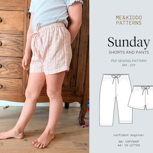Zondagse broeken en shorts voor kinderen, naaipatroon in PDF-formaat