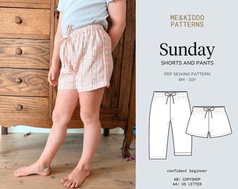 Sonntagshosen und Shorts für Kinder, PDF-Schnittmuster