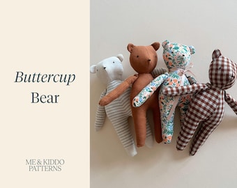 Buttercup Bear – PDF Soft Toy Sewing Pattern