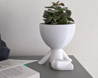 Zen Human Plant Pot for Cacti and Succulents - Yoga/Meditation/Relaxing Posture, Indoor Home Decoration