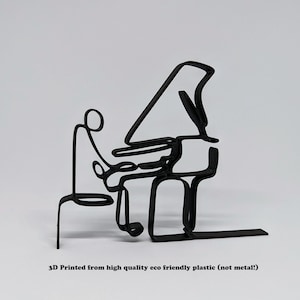 Pianist Single Line Art Sculpture - wonderful gift for any musician - minimalistic - FREE personalization