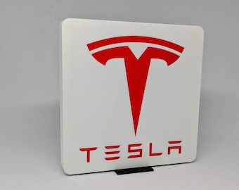 Tesla-Inspired 3D Printed Wall & Desk Sign - Perfect for EV Enthusiasts!