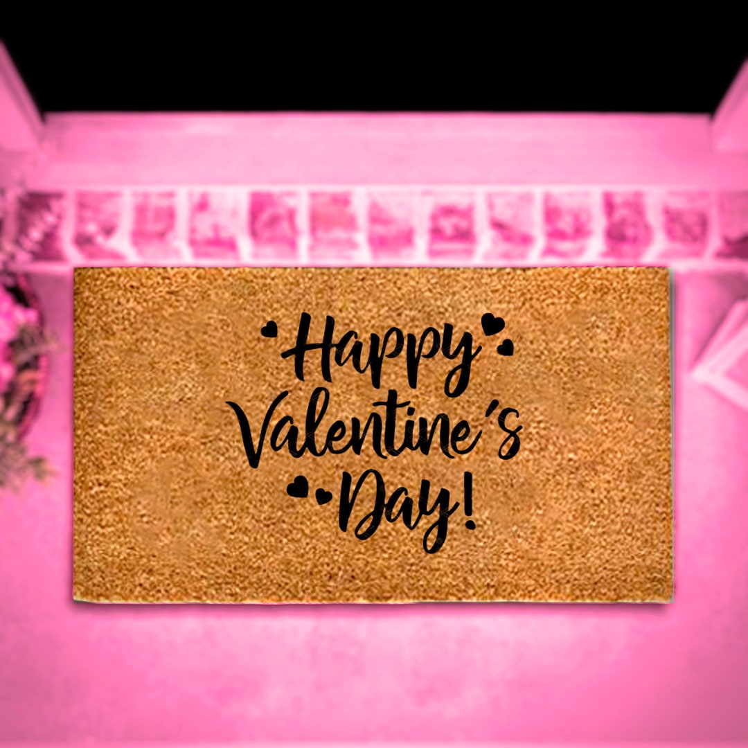 Happy Valentine's Day Door Mat Valentine's Day Mat Love Door