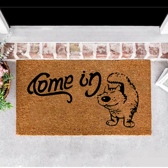 Hashtag #comeonin Funny Welcome Mat