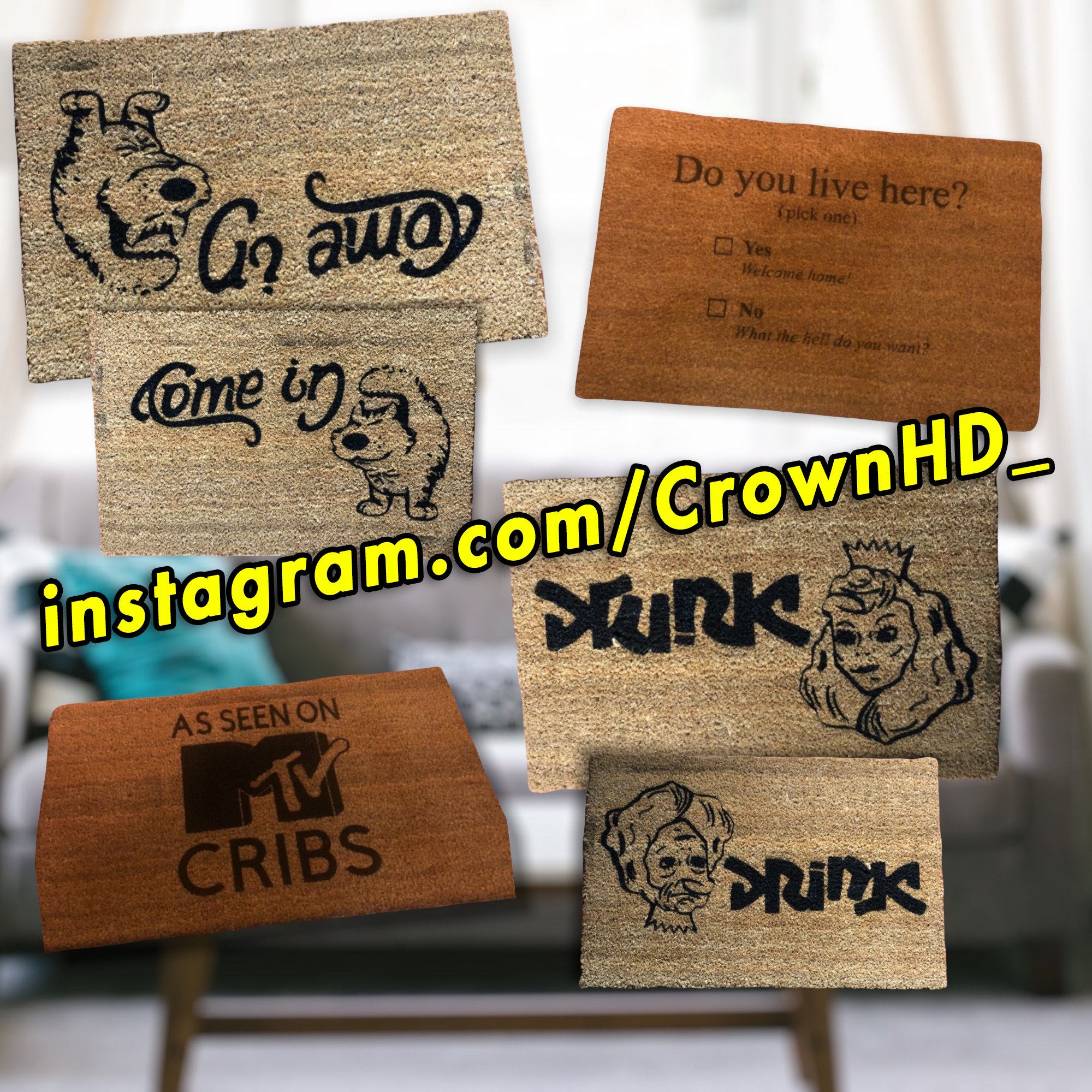 MTV Cribs Front Door Mat as Seen on MTV Cribs Mat Etsy