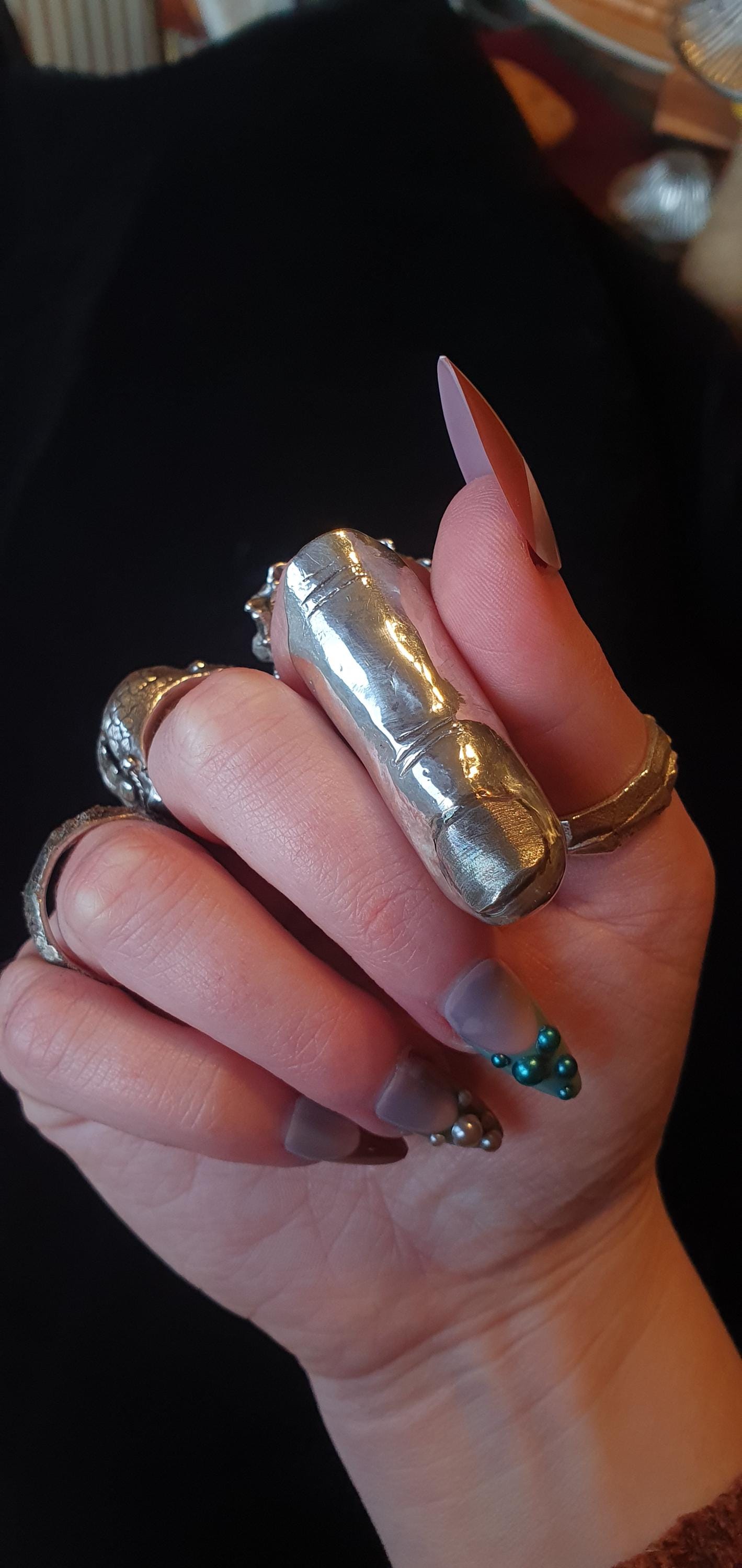 ARMOUR moulded 925 silver full finger jewellery