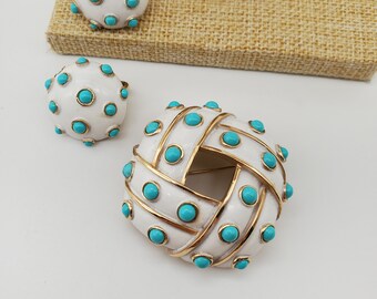 Vintage Trifari Brooches and Clip on Earrings set