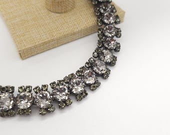 Vintage Austria Signed 1950s Smoky Topaz Bracelet