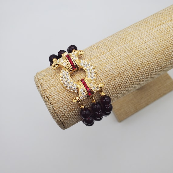 Nolan Miller Pave Beaded Bracelet Bordeaux Collection