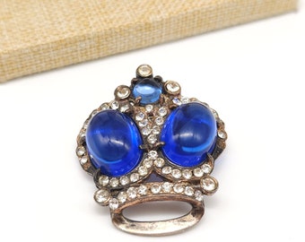 Vintage Schrager Sterling Crown Brooch Book Piece