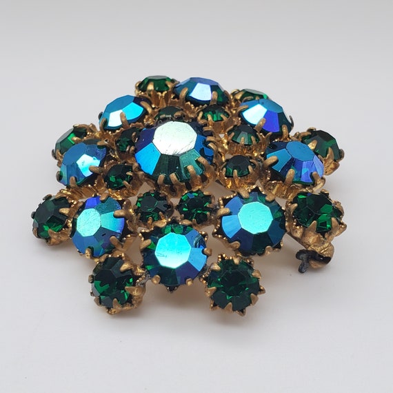 Vintage Czechoslovakia Aurora Borealis Brooch Pin - image 2