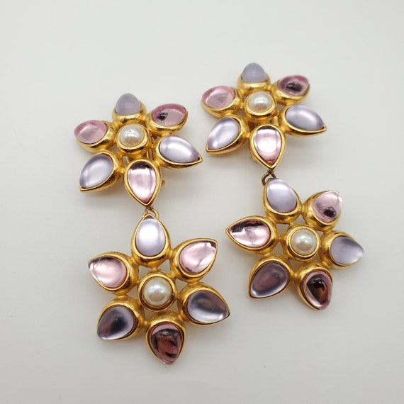 Rare Marvella Vintage Clip On Earrings Gem