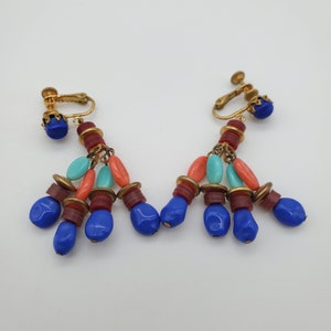 Vintage Signed Miriam Haskell Earrings Egyptian Revival