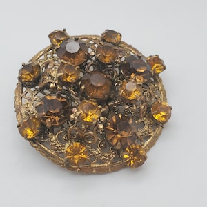 Vintage Filigree Czech Brooch