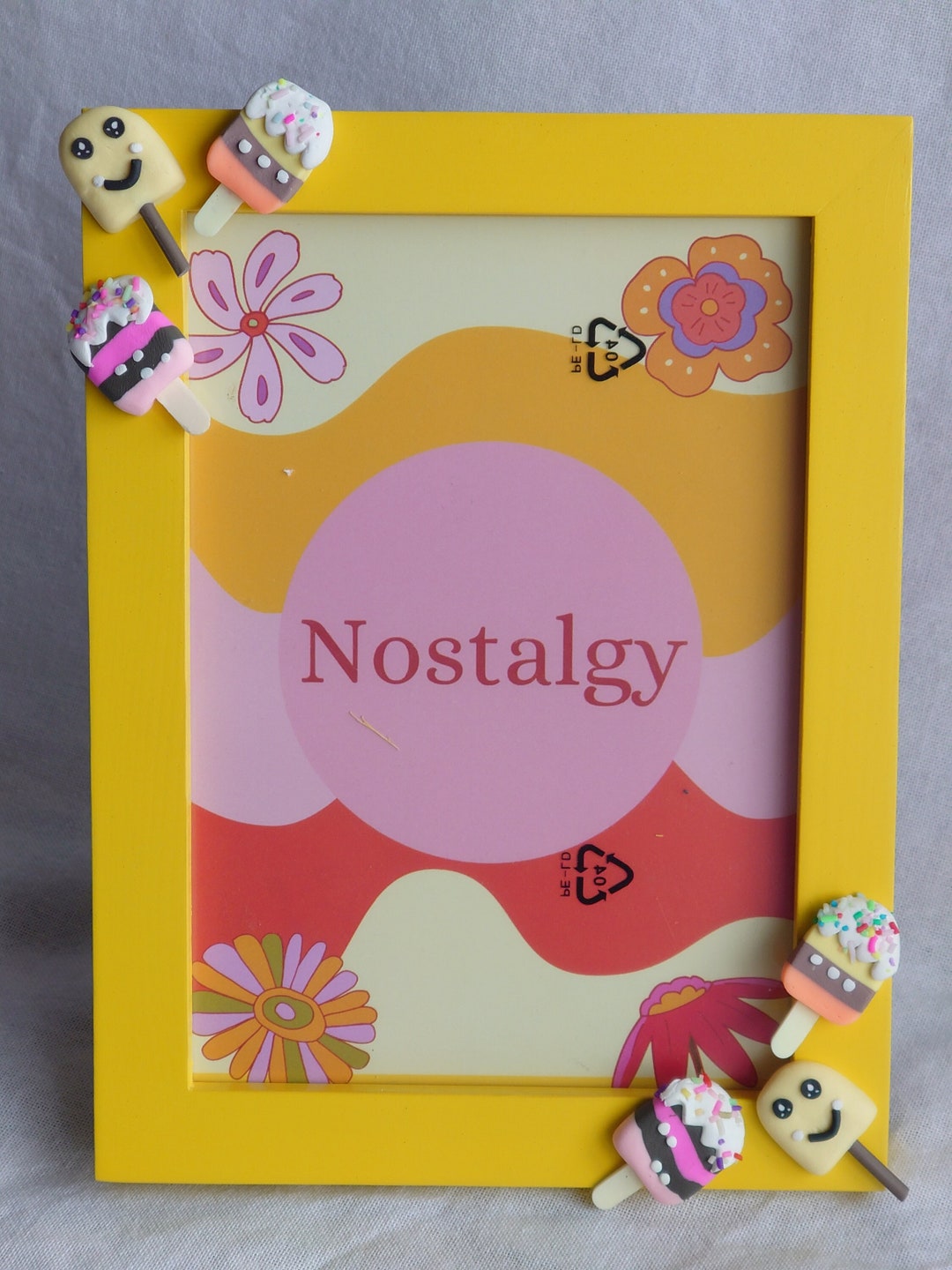 57 Photo Frame, Handmade Photo Frame, Colorful Picture Frame, Kids Room Decor, Toddler Room