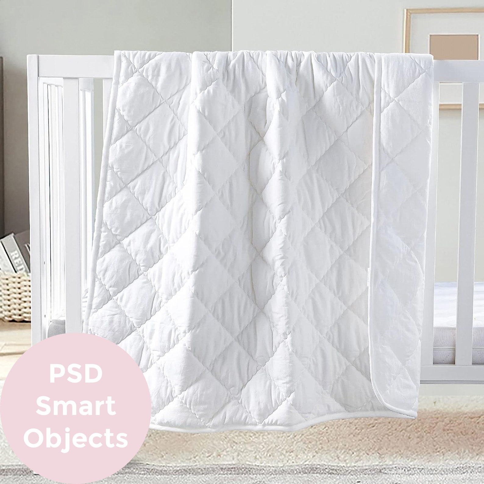 PSD Baby Quilt Mockup Smart Object Mockup Quilted Blanket Etsy