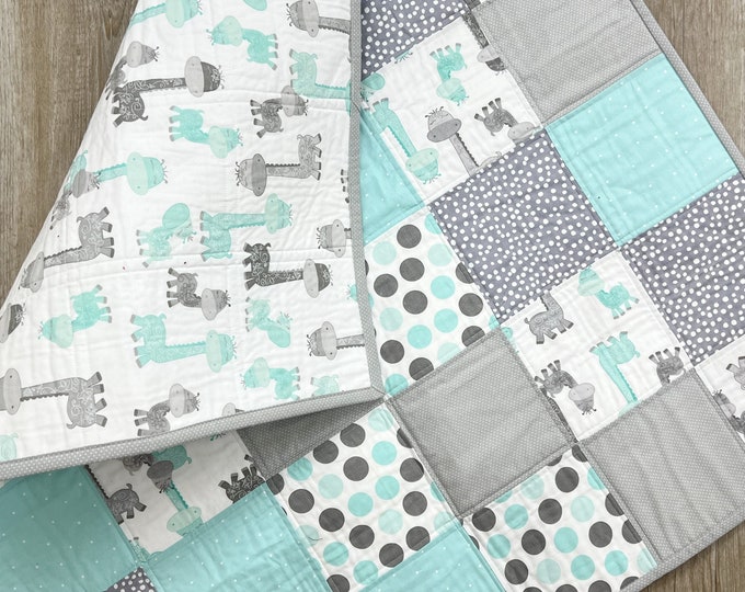 Baby Boy Quilt Kit Patchwork Quilt Kit Beginner Quilt Kit Etsy