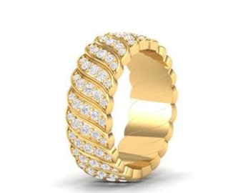 Maurya Stackable Wedding Band with Natural Diamonds