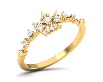 Versprechen Ring mit 100% natürlichen zertifizierten Diamanten Maurya Princess