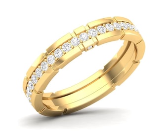 Maurya Single Row Diamond Stackable Richie Rich Wedding Band