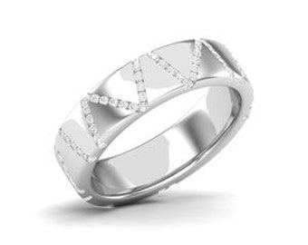 Maurya Whimsical Clustered Diamond River to the Ocean Stackable Wedding Band