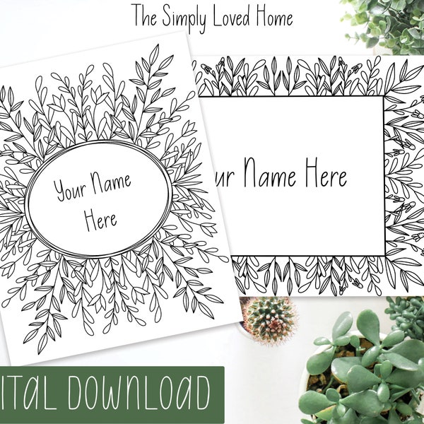 Custom Name Coloring Page, Personalized Name Printable Coloring Page, Hand-lettered Name Coloring