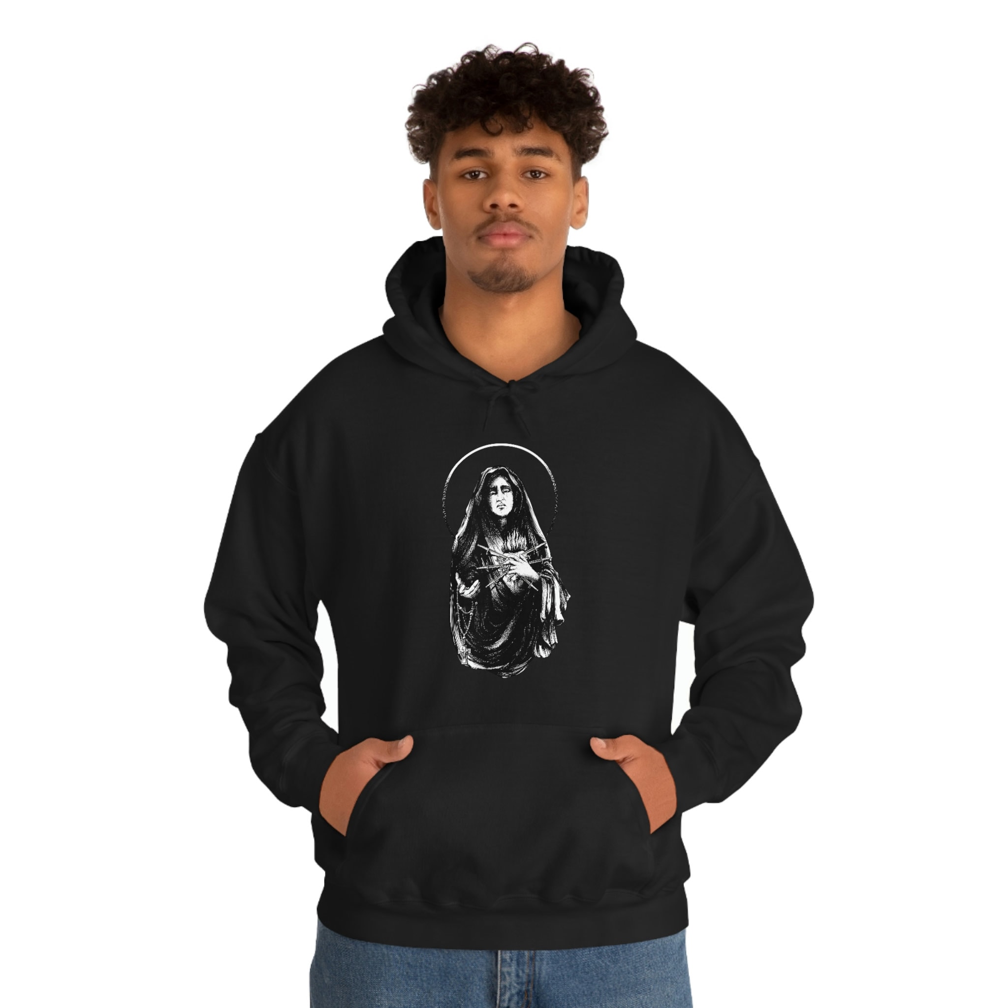 Felpa con cappuccio della Madonna Addolorata Etsy Italia